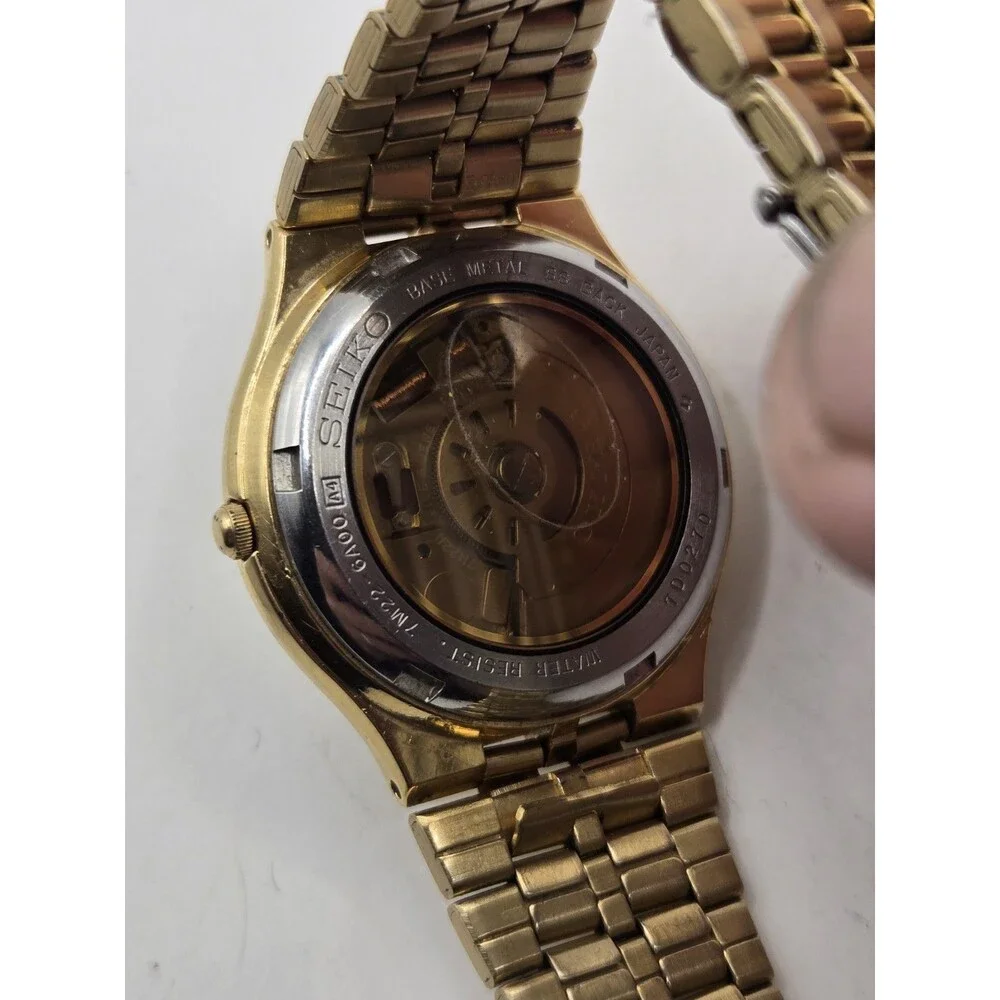 1990 Seiko Quartz AGS (Kinetic) 7M22-6A00 Vintage 35mm Watch. NEW CAPACITOR.